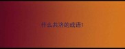 什么共济的成语