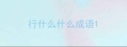 行什么什么成语