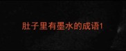 肚子里有墨水的成语