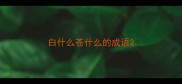 白什么苍什么的成语