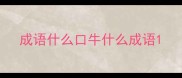 成语什么口牛什么成语