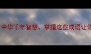 成语乐道中华千年智慧掌握这些成语让你谈吐不凡