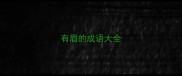 有眉的成语大全