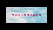 战字开头的成语有哪些