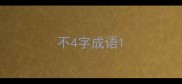 不4字成语