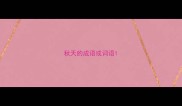 秋天的成语或词语