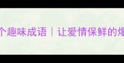 情侣必学100个趣味成语让爱情保鲜的爆笑互动游戏