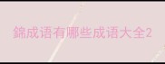 錦成语有哪些成语大全