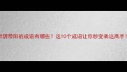 带阴带阳的成语有哪些这10个成语让你秒变表达高手