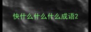 快什么什么什么成语