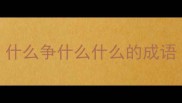 什么争什么什么的成语