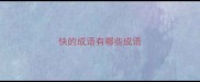 快的成语有哪些成语