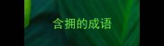 含拥的成语