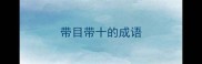 带目带十的成语
