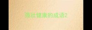 强壮健康的成语
