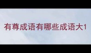 有尊成语有哪些成语大