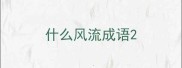 什么风流成语