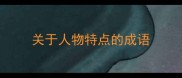 关于人物特点的成语