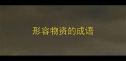 形容物资的成语