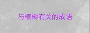 与植树有关的成语