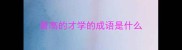 最高的才学的成语是什么
