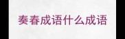 奏春成语什么成语