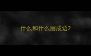 什么和什么丽成语