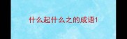 什么起什么之的成语