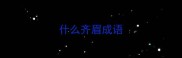 什么齐眉成语