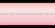 最洁净的10个成语这些成语让你秒变表达高手附用法示例
