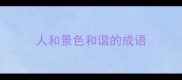 人和景色和谐的成语