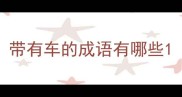 带有车的成语有哪些