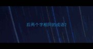 后两个字相同的成语