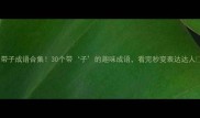 带子成语合集30个带子的趣味成语看完秒变表达达人
