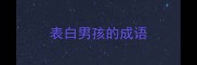 表白男孩的成语