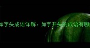 10个经典如字头成语详解如字开头的成语有哪些及用法