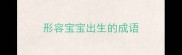 形容宝宝出生的成语