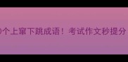 小学到高中必考的100个上窜下跳成语考试作文秒提分附记忆口诀和用法