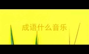 成语什么音乐
