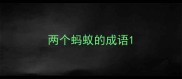 两个蚂蚁的成语