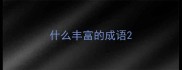 什么丰富的成语