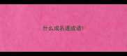 什么成名遂成语