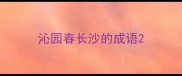 沁园春长沙的成语