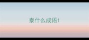 泰什么成语