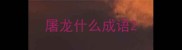 屠龙什么成语