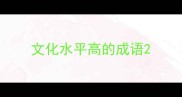 文化水平高的成语