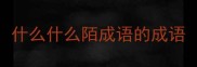 什么什么陌成语的成语