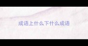 成语上什么下什么成语