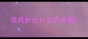 佳兵什么什么的成语