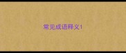 常见成语释义